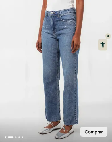 Calça jeans reta