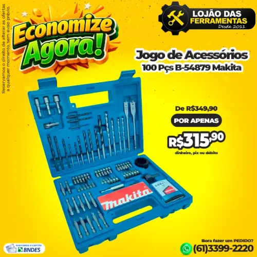 Jogo de Acessórios 100 Pçs B-54879 Makita
