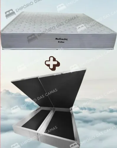 Cama bau D65 queen size maxfirm, Base bau e colchão D65 ortopédico  bonsono 