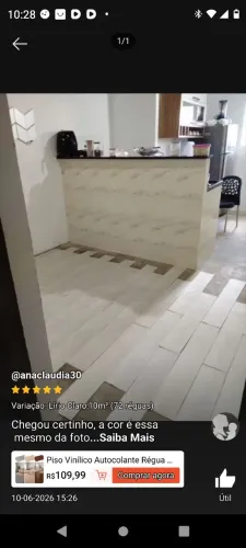 Piso Vinílico autocolante 10m