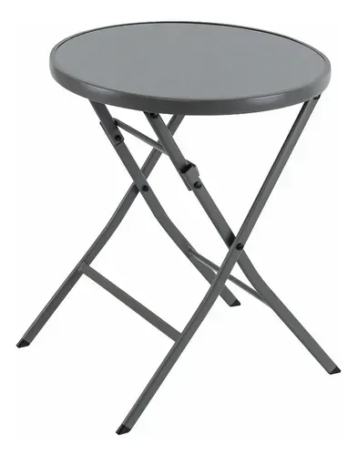 Mesa de Jardim Aço 72x60x60cm Cinza Emys Naterial