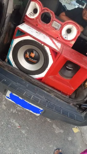 KIT SOM AUTOMOTIVO COMPLETO - 2 Módulos + Fonte + Falantes 15 e 10