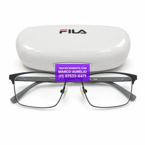 Armação Óculos de Grau Fila Metal Masculina Vfi Cinza Original com Caixa - R$ 250