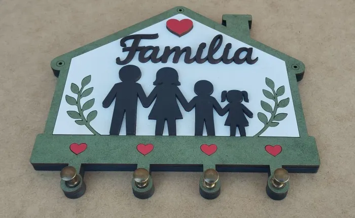 Porta Chaves de mdf Família 