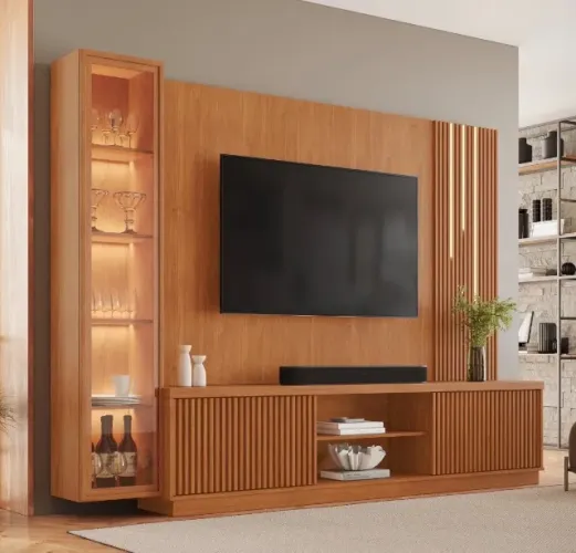 Home Theater com Cristaleira Naturis 220