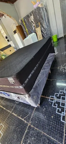 cama box casal padrão base e colchão mola usados alto semi novos ((ENTREGO GRATIS))