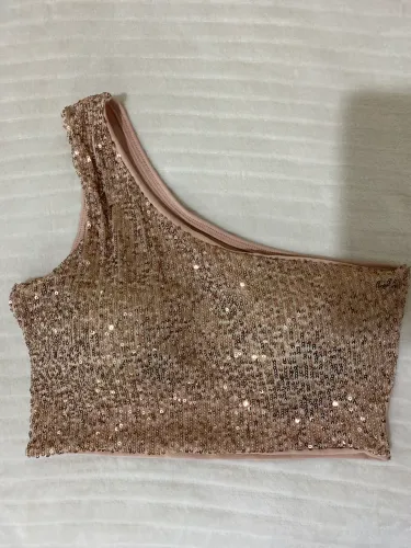 cropped de brilho rose