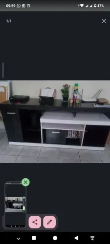 Rack preta, cinza e branco