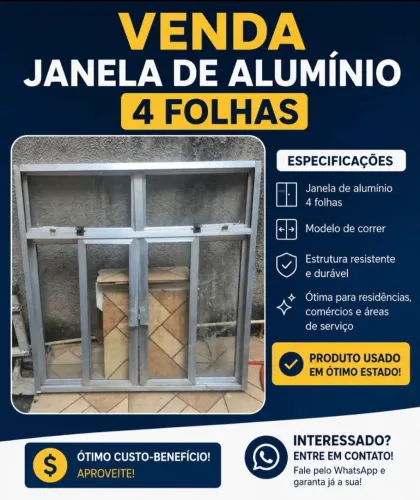 Venda de Janela de Alumínio 4 Folhas