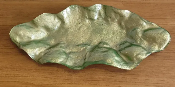 Centro de Mesa Decoração Formato Orgânico em Cristal Verde - Até 6X