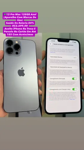 iPhone 13 Pro Max 128GB Azul ( Aparelho Com Marcas De Uso ) Usado