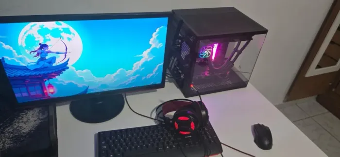PC GAMER RYZEN 7 8700G + PLACA DE VIDEO COMPLETO COM MONITOR 24' NO PRECINHO