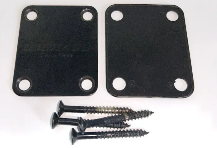 Preto Placa de pescoço para guitarra elétrica Michael 4 parafusos Strat Tele