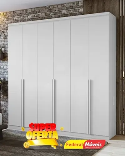 Guarda Roupa 100% MDF 6 Portas 4 Gavetas Super Lindo Fazemos Entrega