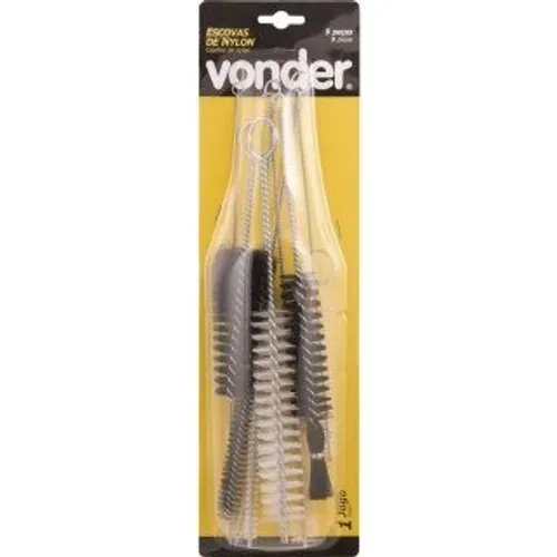 Jogo escovas tubular de nylon com 9 peças Vonder