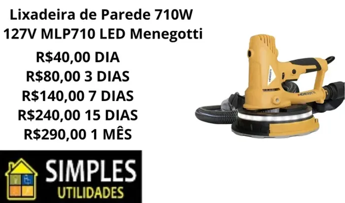 Lixadeira parede led mpl 710 menegotti locação 