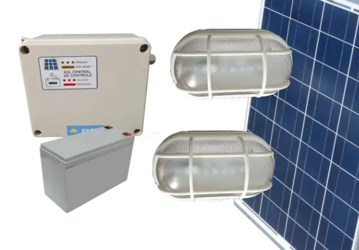 Kit Luminárias e Painel Solar modelo ASL1P030 2T3W5
