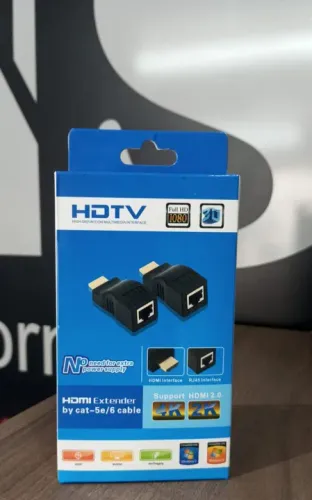 Extensor Hdmi 30 Metros Via 1 Cabo De Rede Rj45 Cat5e/6