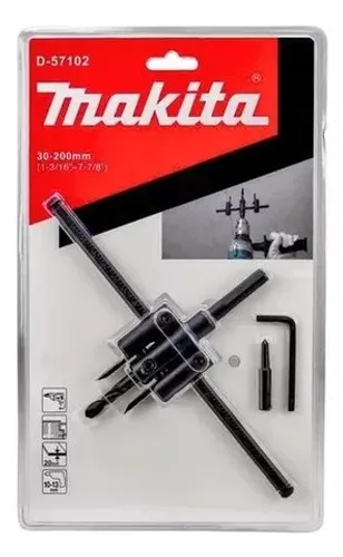 Furador Circular Ajustável Serra Copo 30mm A 200mm Makita