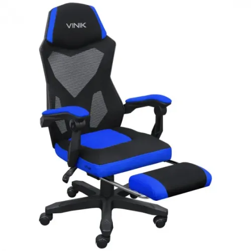 Cadeira Gamer Vinik Rocket Preta com Azul - WZetta