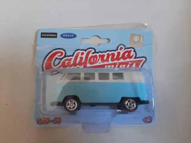 Miniatura VW Kombi Azul California - Welly 1/64