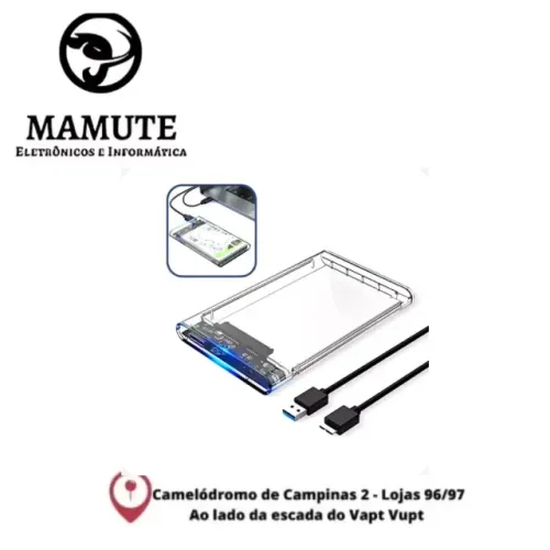 Case para HD Slim Externo Usb 3.0 Computador Ssd Hdd Sata 2.5 Notebook PC PS4 Transp