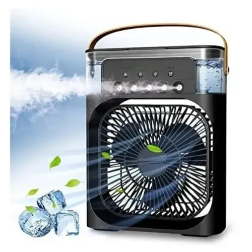 Mini Ventilador Umidificador Air Cooler Fan USB Preto