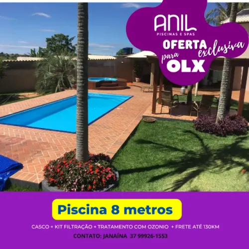 JA- Piscina com ozonio, filtro e frete - 800 x 350 x 130cm