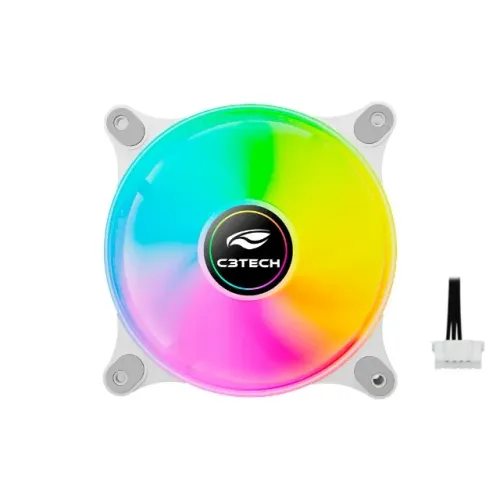 Cooler Fan 120mm C3Tech F9-L170WH White Led Rgb *6 Pinos Controladora* - WZetta