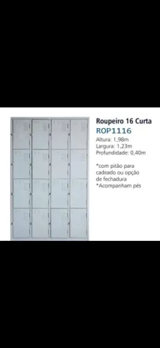 Armario guarda volumes 16 portas Curta para Escritório