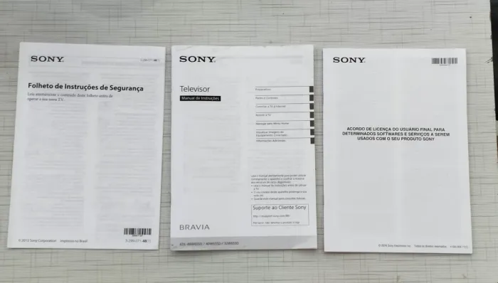 Manuais de instruções Sony Bravia TV