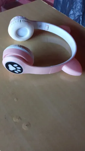 Fone de ouvido gatinho com carregador 