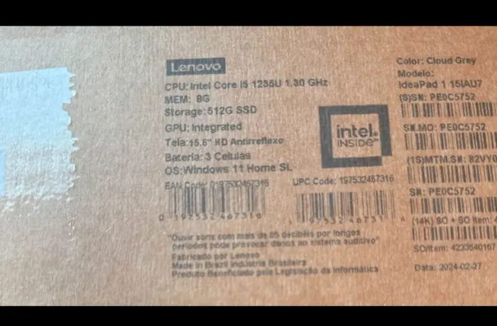 Notebook Lenovo I5