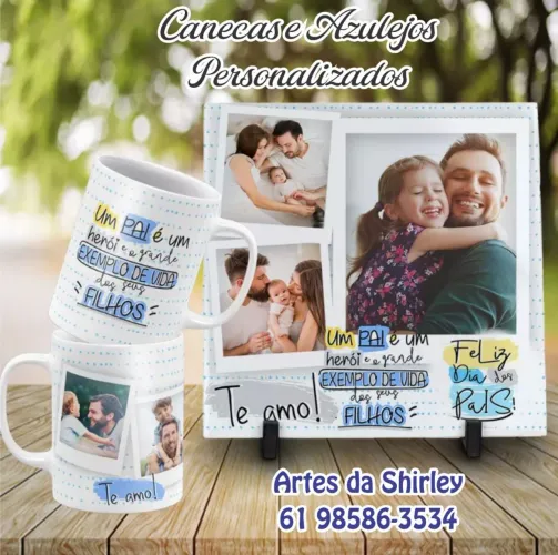 Canecas e azulejos personalizados