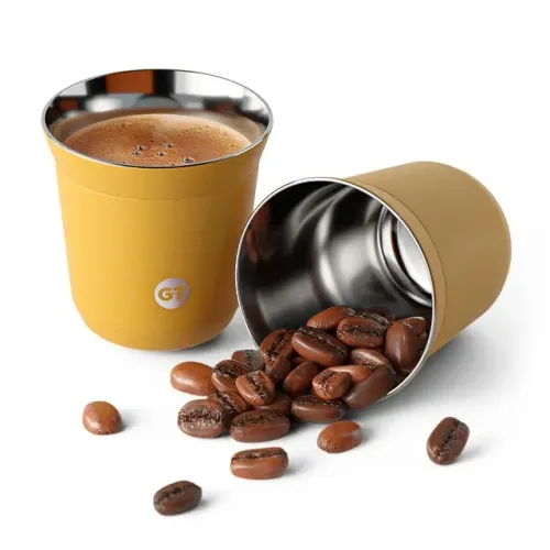 Copo Térmico Goldentec Thermos Espresso 80ml Amarelo -  WZetta