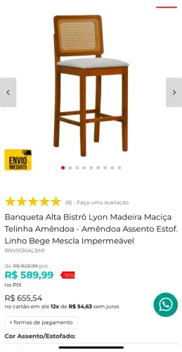 1 Mesa bistrô e 2 banquetas novas na caixa, comprada na loja DECORISE. R$ 1.700,00