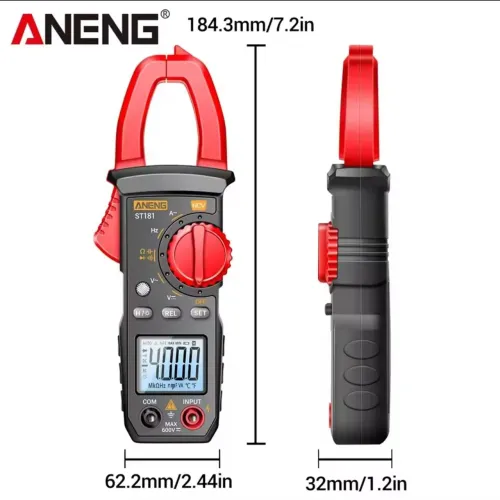 Alicate amperímetro ANENG-ST181 Digital Clamp Meter DC e AC
