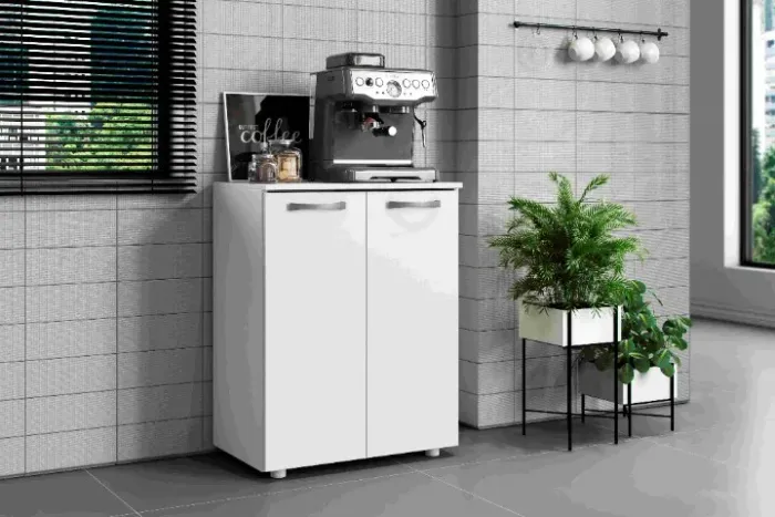 Balcão Cozinha Denver 2Pts Branco Aramoveis - Entrega Rápida!