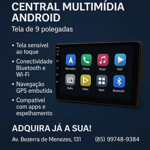 Central Multimídia Android 9 Polegadas