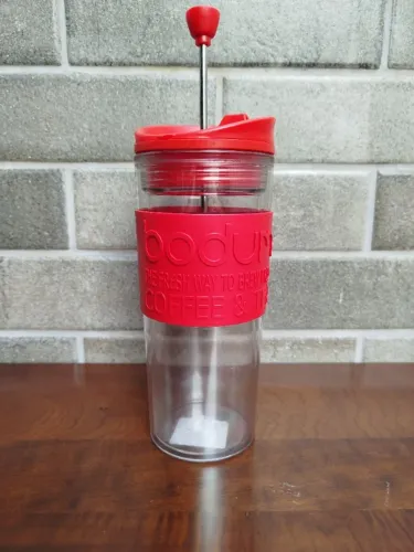 Copo Prensa Francesa Cafeteira French Press Original BODUM Vermelha - SEMI NOVA