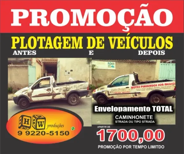 Plotagem e evelopamento de veiculo