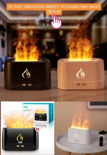 DIFUSOR E UMIDIFICADOR AMBIENTE TIPO Chamas knup UM-607<br>