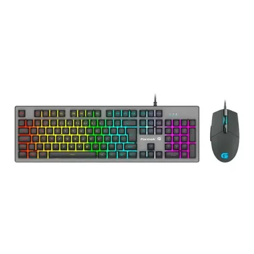Kit Gamer Fortrek Ranger Grey Teclado Semi Mecânico Mouse 6.400DPI - WZetta