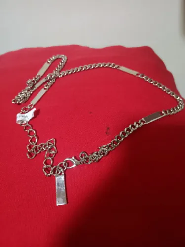 Cinto de luxo de Metal prateado inox em forma de corrente  