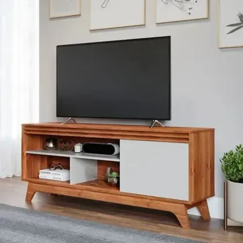 Design Moderno e Funcional: Rack para Sala Grécia Cinamomo/Off White até 55?