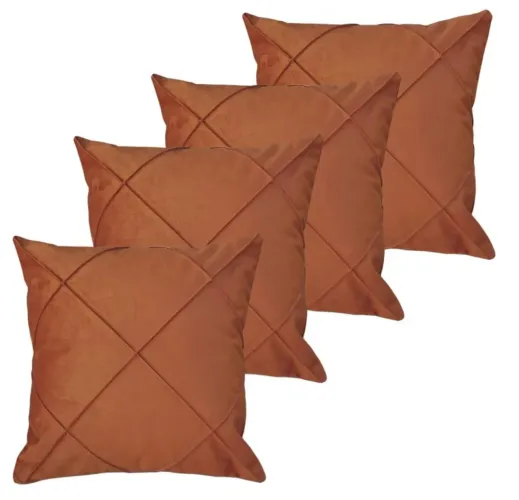 Capas de Almofada Suede terracota - Decoração Sofisticada!