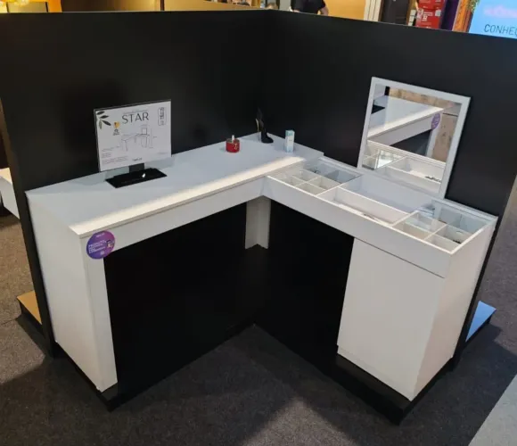 Penteadeira de Canto com Espelho - Branco