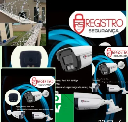Cerca elétrica,  concertina, motor basculante,  câmera de segurança,  câmera Wi-Fi 