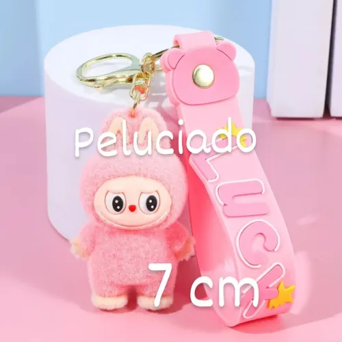 CHAVEIRO LABUBU 7CM com textura peluciada 
