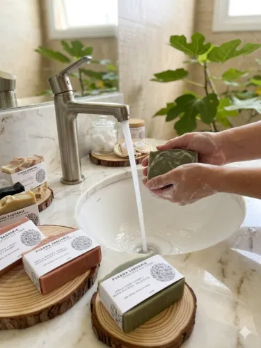SABONETE NATURAL ARGILA BRANCA E VERMELHA + LARANJA DOCE + LAVANDA - MURU MURU 140gr
